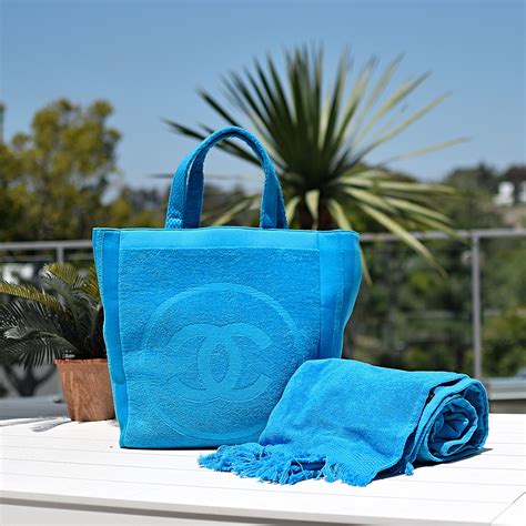 beach towel chanel|chanel beach bag with towel.